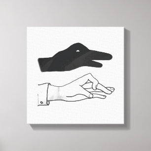 Hand Silhouette Duck Canvas Print