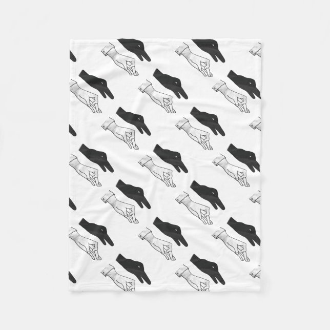 Hand Silhouette Duck Fleece Blanket (Front)