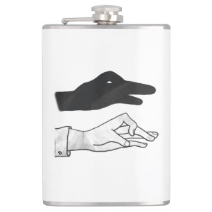 Hand Silhouette Duck Hip Flask