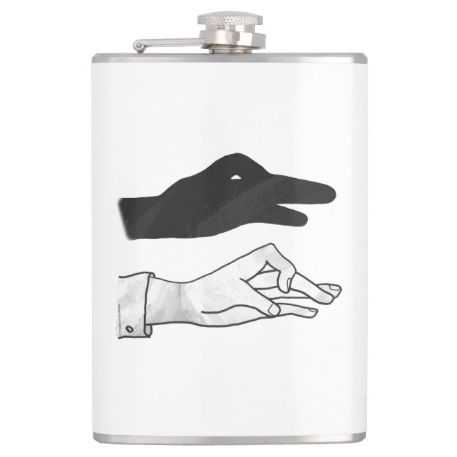 Hand Silhouette Duck Hip Flask (Front)