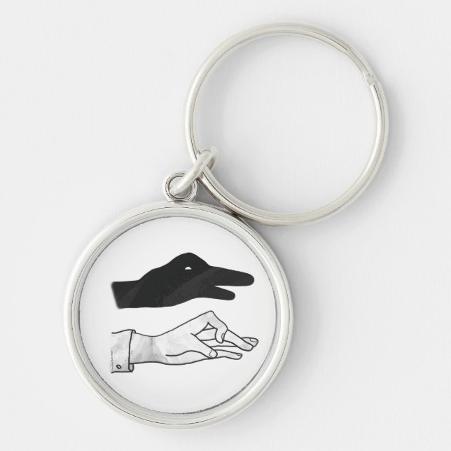 Hand Silhouette Duck Key Ring (Front)