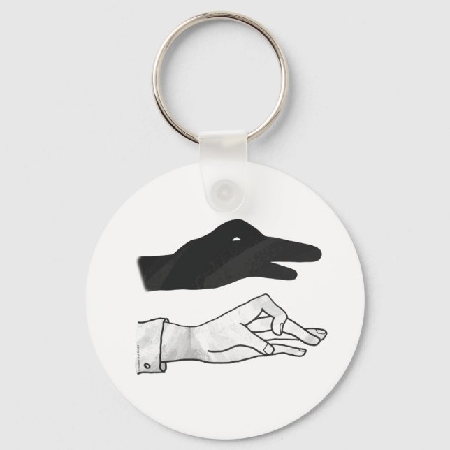 Hand Silhouette Duck Key Ring (Front)