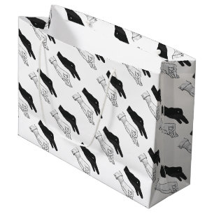Hand Silhouette Duck Large Gift Bag