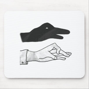Hand Silhouette Duck Mouse Mat