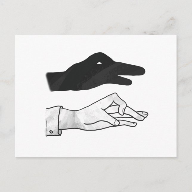 Hand Silhouette Duck Postcard (Front)