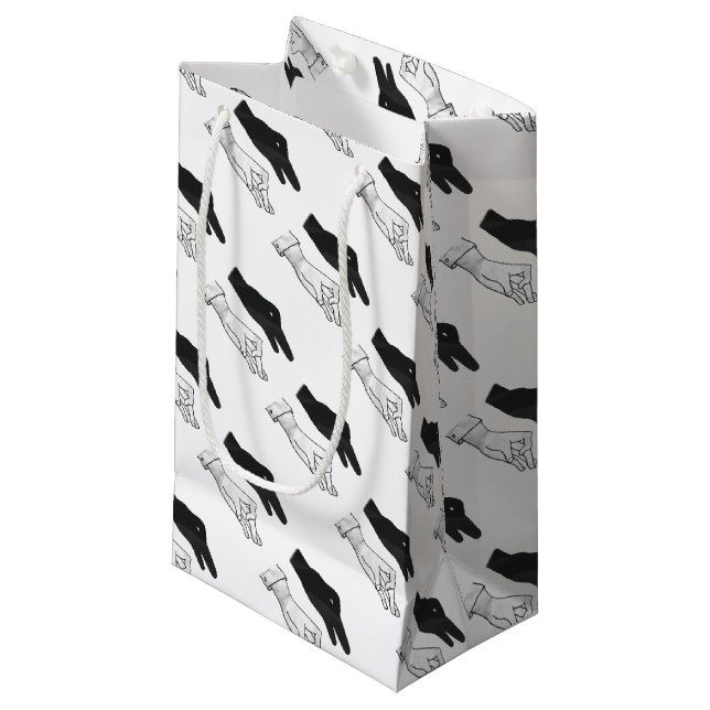 Hand Silhouette Duck Small Gift Bag (Front Angled)