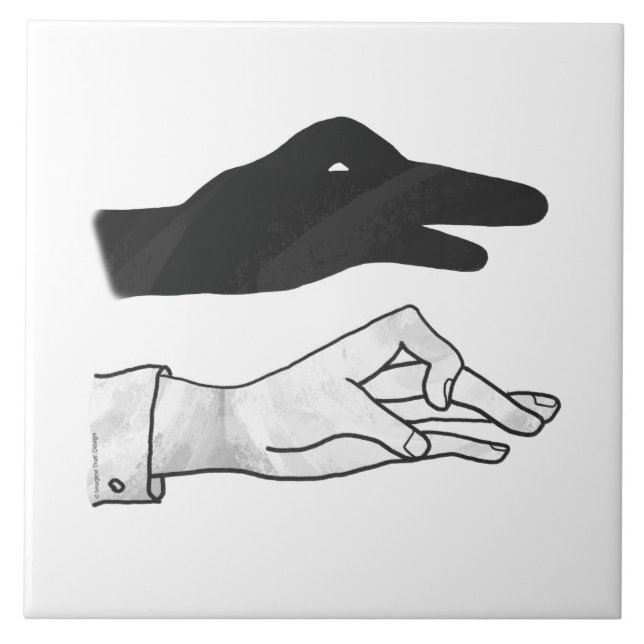 Hand Silhouette Duck Tile (Front)