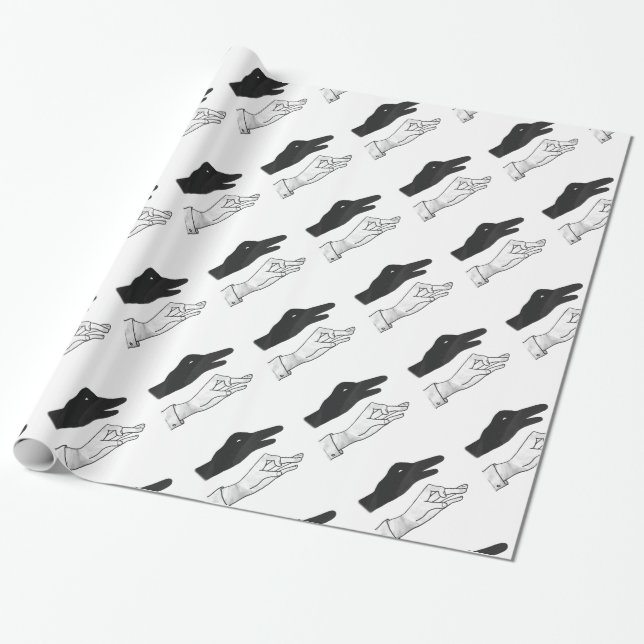 Hand Silhouette Duck Wrapping Paper (Unrolled)