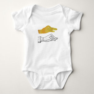 Hand Silhouette Duck Yellow Baby Bodysuit