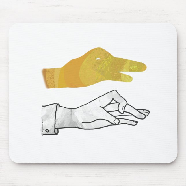 Hand Silhouette Duck Yellow Mouse Mat (Front)