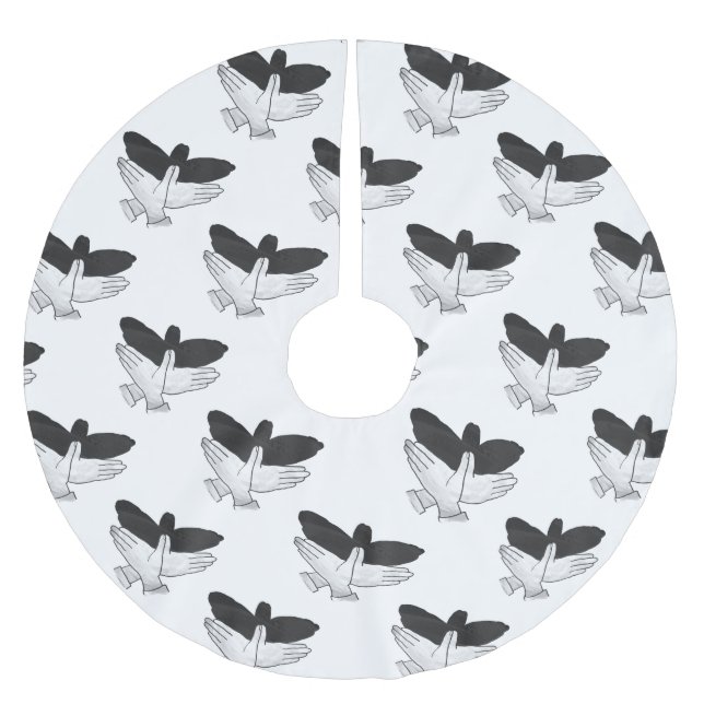 Hand Silhouette Eagle Brushed Polyester Tree Skirt (Front)