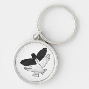 Hand Silhouette Eagle Key Ring