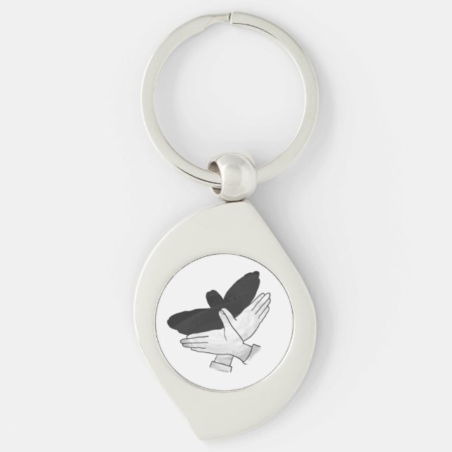 Hand Silhouette Eagle Key Ring (Front)