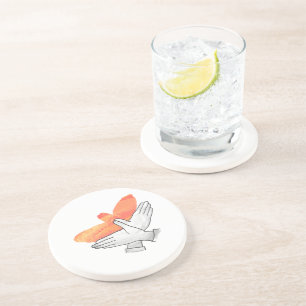 Hand Silhouette Eagle Orange Coaster