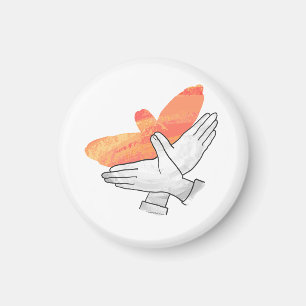 Hand Silhouette Eagle Orange Magnet