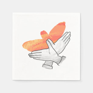 Hand Silhouette Eagle Orange Napkin
