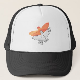 Hand Silhouette Eagle Orange Trucker Hat