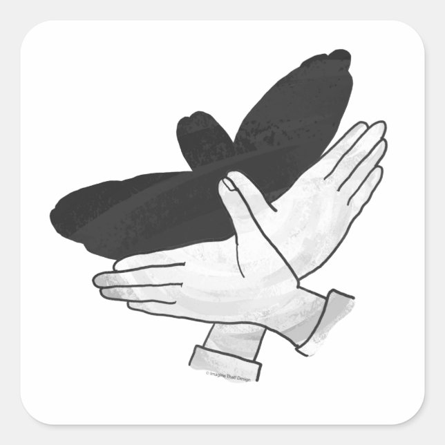Hand Silhouette Eagle Square Sticker (Front)