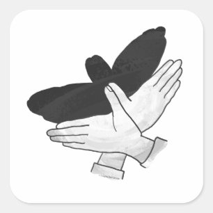 Hand Silhouette Eagle Square Sticker