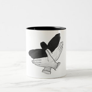 Hand Silhouette Eagle Two-Tone Coffee Mug