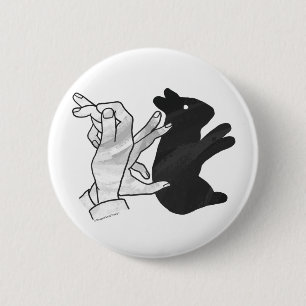 Hand Silhouette Rabbit 6 Cm Round Badge