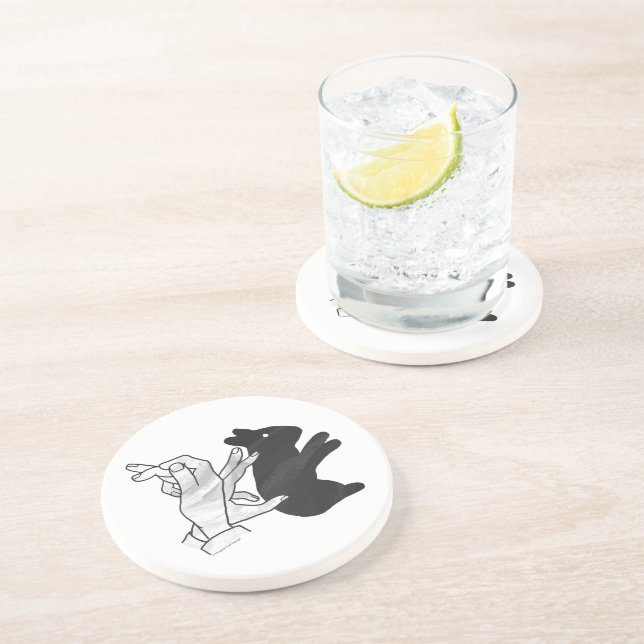 Hand Silhouette Rabbit Coaster (Side)