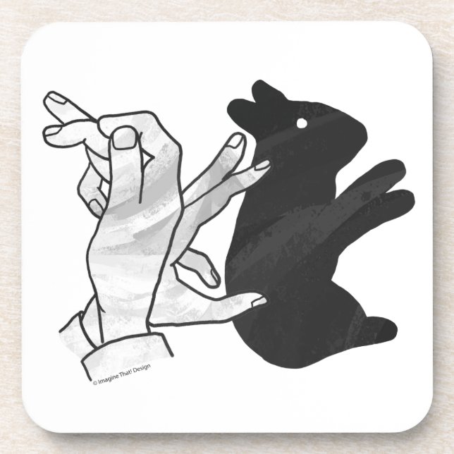 Hand Silhouette Rabbit Coaster (Front)