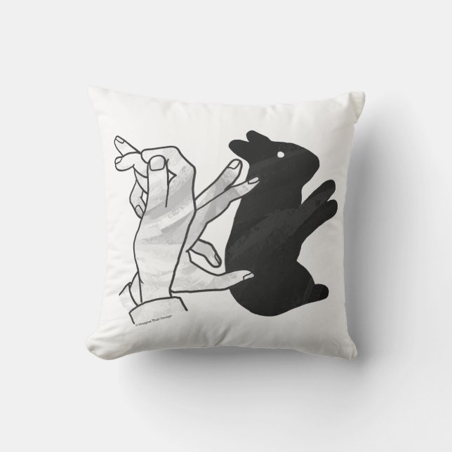 Hand Silhouette Rabbit Cushion (Front)