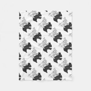Hand Silhouette Rabbit Fleece Blanket
