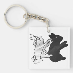 Hand Silhouette Rabbit Key Ring