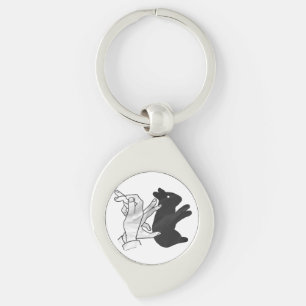 Hand Silhouette Rabbit Key Ring