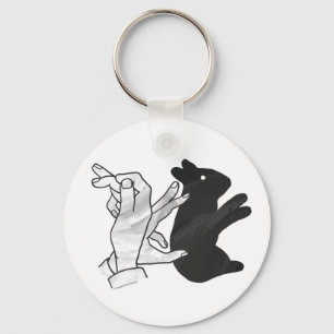Hand Silhouette Rabbit Key Ring