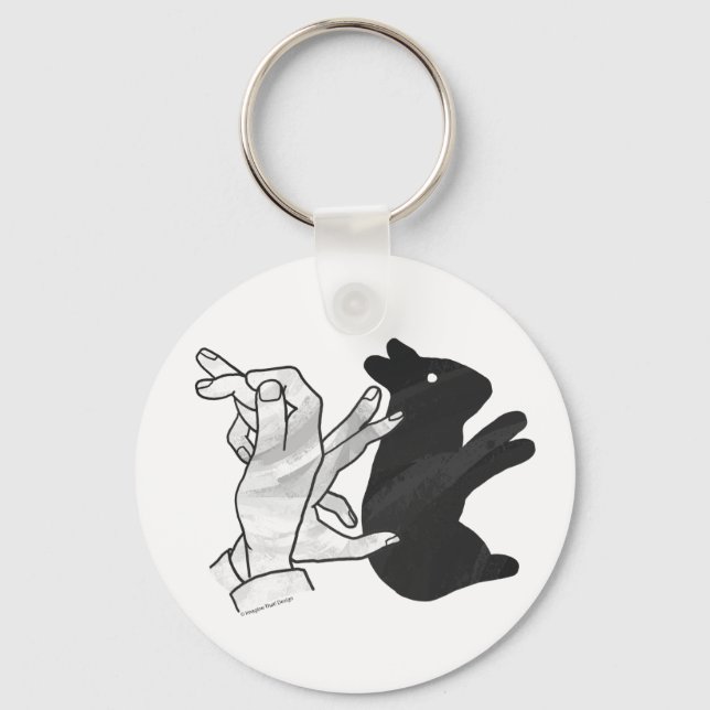 Hand Silhouette Rabbit Key Ring (Front)