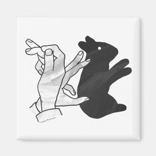 Hand Silhouette Rabbit Magnet