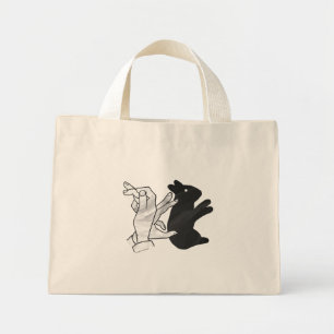 Hand Silhouette Rabbit Mini Tote Bag