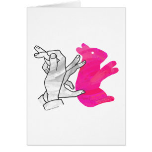 Hand Silhouette Rabbit Pink