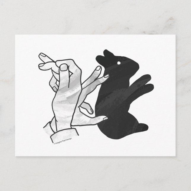Hand Silhouette Rabbit Postcard (Front)