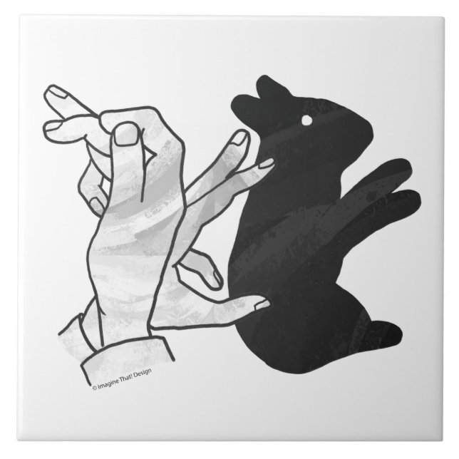 Hand Silhouette Rabbit Tile (Front)