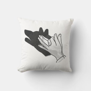 Hand Silhouette Wolf Cushion