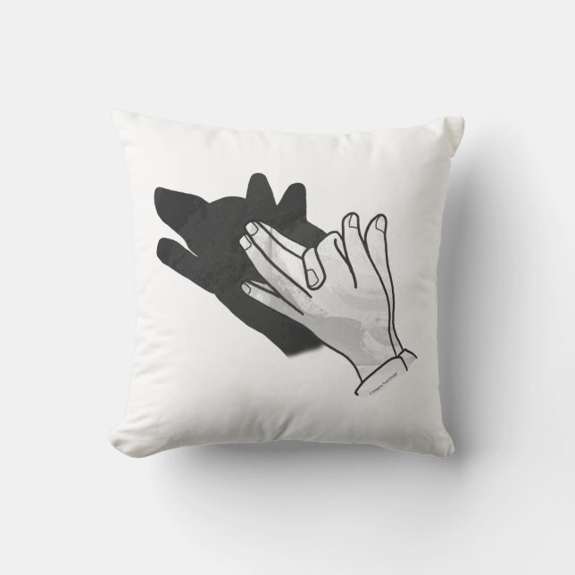 Hand Silhouette Wolf Cushion (Front)