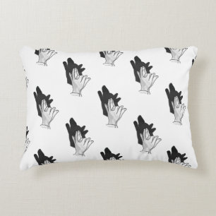 Hand Silhouette Wolf Decorative Cushion