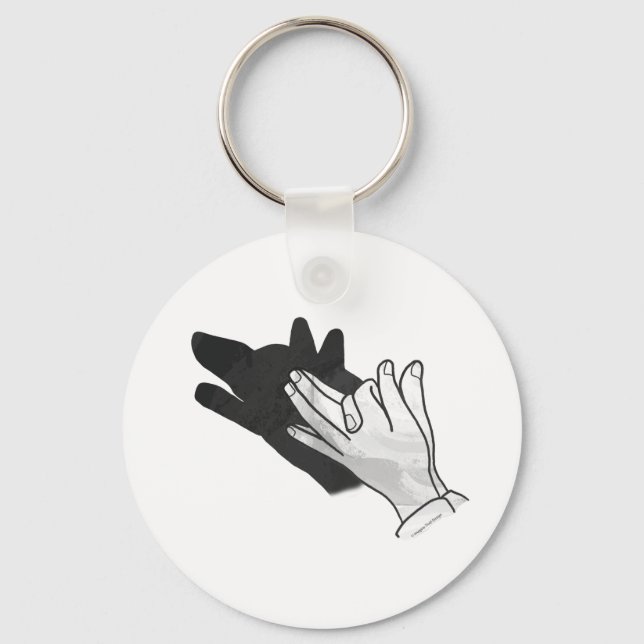 Hand Silhouette Wolf Key Ring (Front)