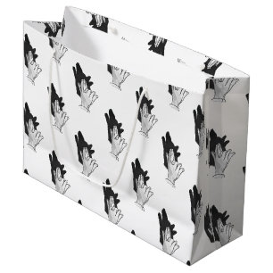 Hand Silhouette Wolf Large Gift Bag