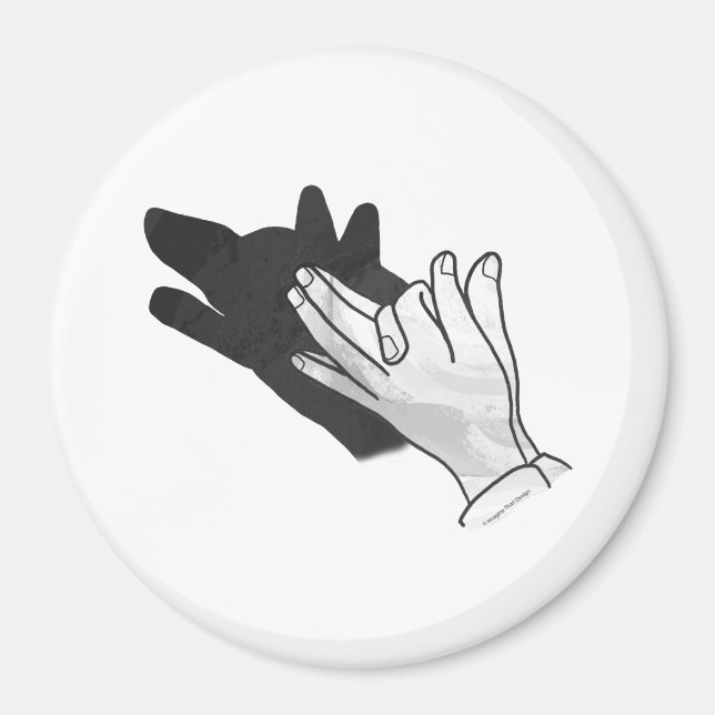 Hand Silhouette Wolf Magnet (Front)