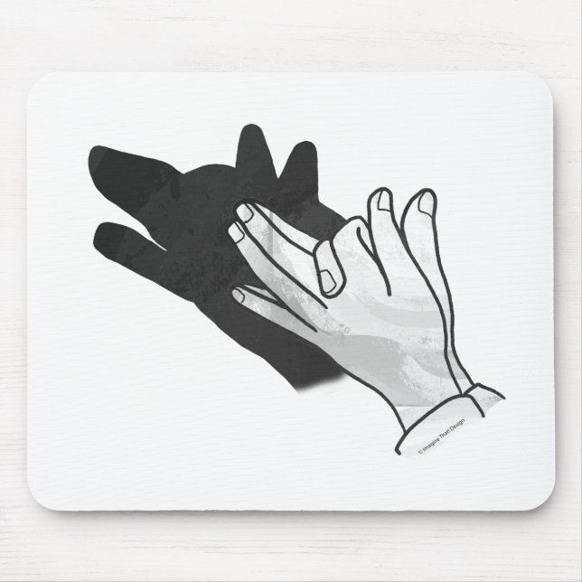 Hand Silhouette Wolf Mouse Mat (Front)