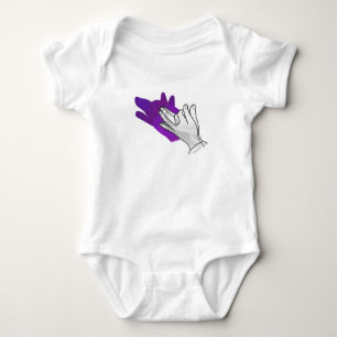 Hand Silhouette Wolf Purple Baby Bodysuit