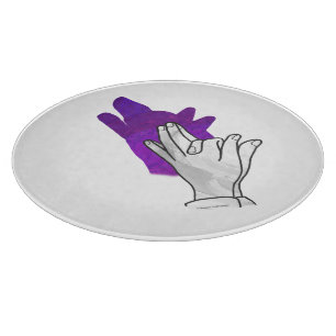 Hand Silhouette Wolf Purple Cutting Board