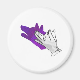 Hand Silhouette Wolf Purple Magnet