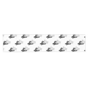 Hand Silhouette Wolf Short Table Runner