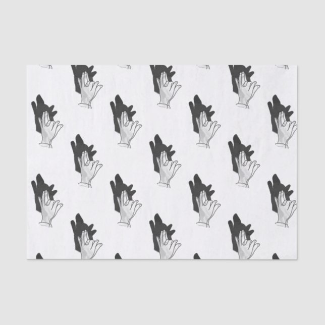 Hand Silhouette Wolf Tissue Paper (Front)